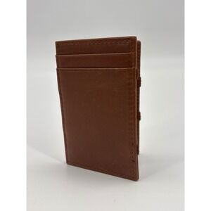 J. Crew Factory Brown Leather‎ Slim Card Holder Wallet Elastic Band Pocket